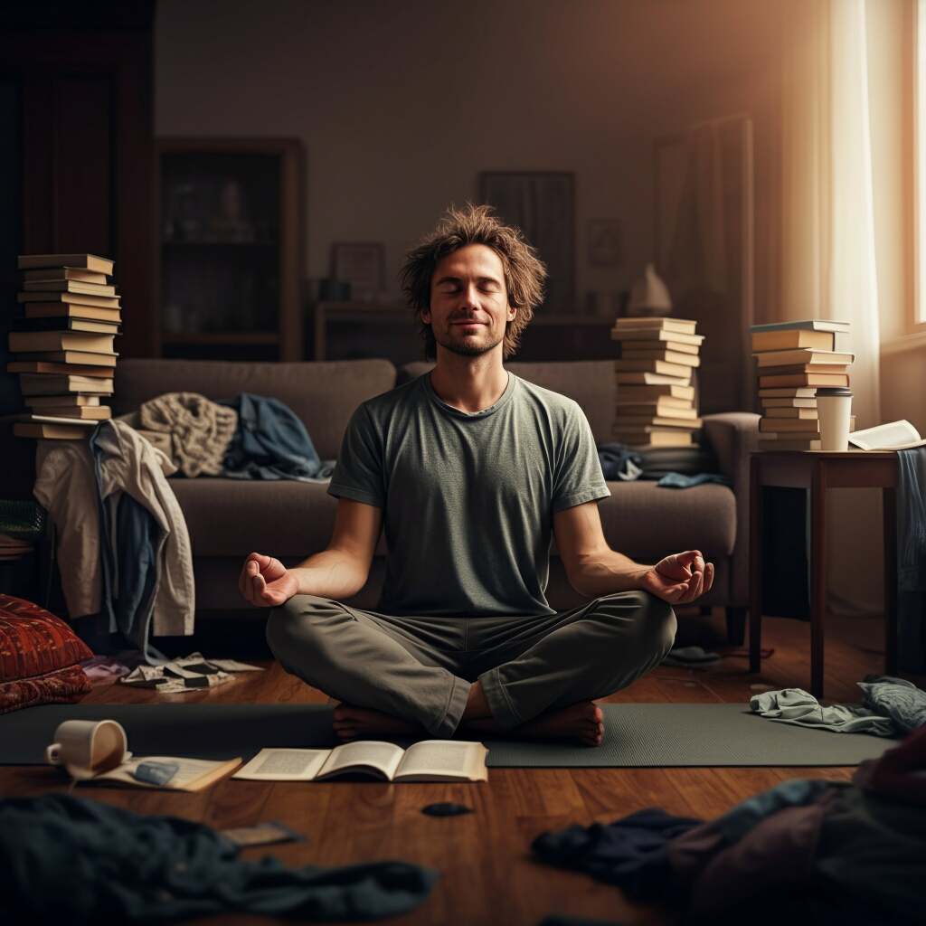 Techniki relaksacyjne: ćwiczenia oddechowe, joga, skanowanie ciała, mindfulness. Kamienie energetyczne na piasku.